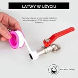 RUCUDIM Uniwersalny zawór ogrodowy 1/2 cala & 3/4 cala, mrozoodporny, z 2 bezpłatnymi złączami do węży + 1 uszczelką rolkową, zawór deszczowni (czerwony)