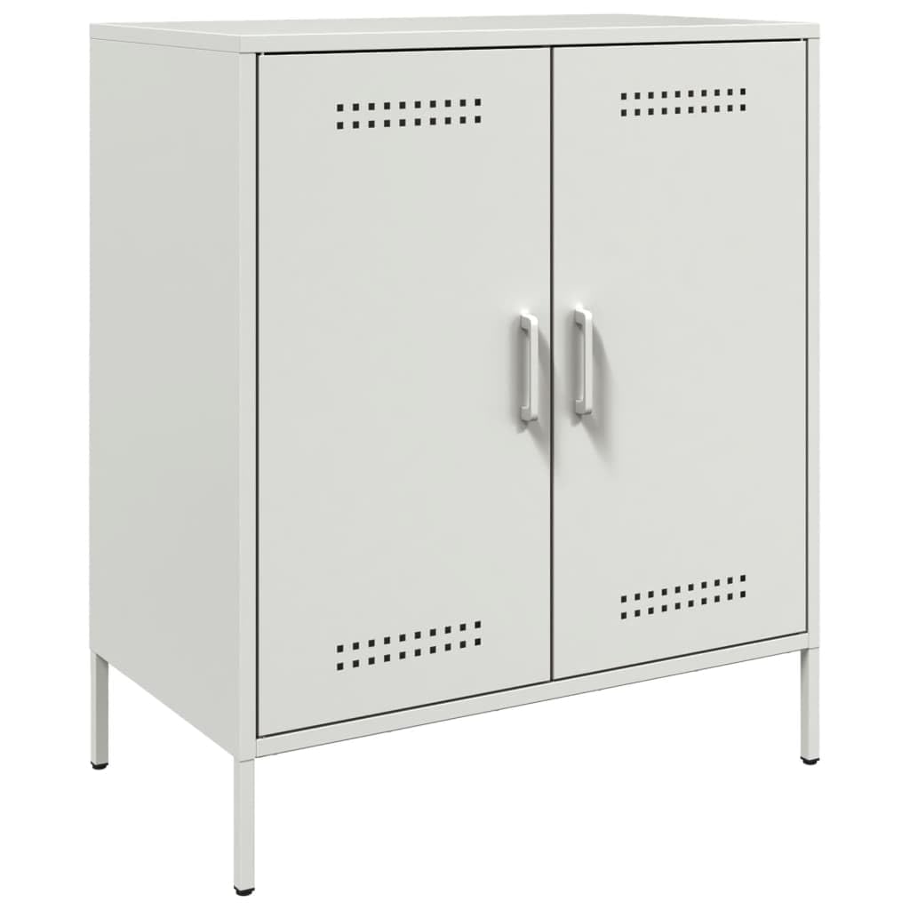vidaXL Aparador de Acero Blanco 68x39x79 cm