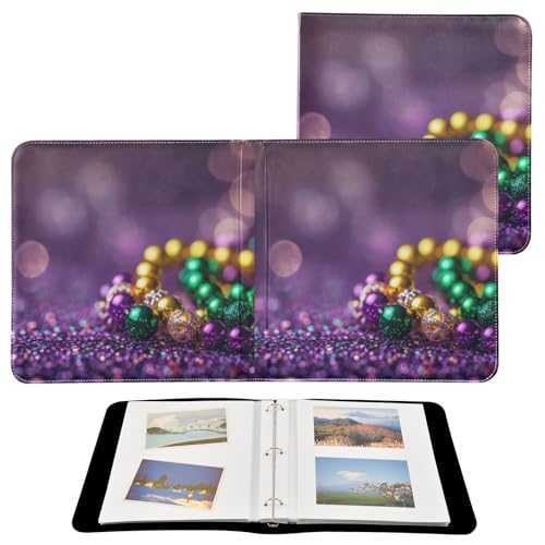 Álbum de Fotos Scrapbook Adhesivo DIY 3 Anillos Carnaval Mardi Gras Luminoso 40 Páginas 8x10 para Recuerdos miniatura 2