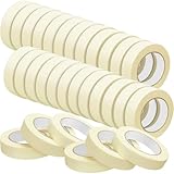Fainne Masking Tape Bulk General Purpose Masking Painting Tape 55 Yards for Painting Home Office School Stationery Arts Crafts Basic Use, Easy Removal(30 Rolls,0.8 Inch)