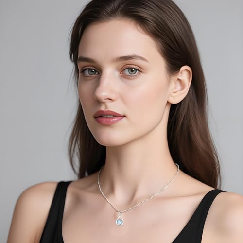 Sterling Silver Moonstone Necklace, Infinity Pendant with Chain, New Beginnings Gift with White Sage3