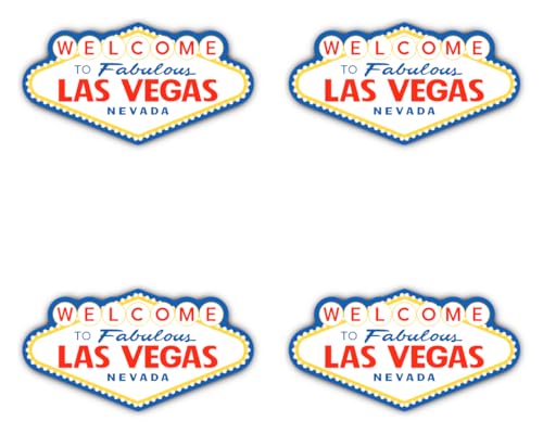Adesivi: 150 mm, 4 pezzi – Las Vegas Scudo Silhouette, set di 4 adesivi in vinile, 150 mm, 15 cm, viaggio, souvenir, valigia, auto, laptop