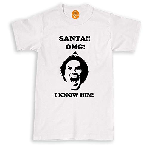 Image of Santa! I Know HIM! T-Shirt - Funny Buddy The Elf Christmas Kids & Mens Gift Top White