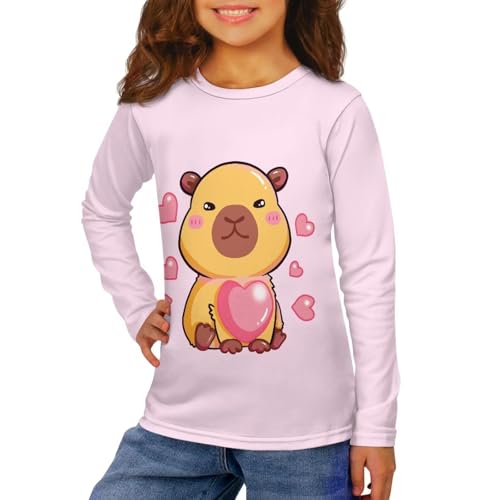 Image of Girls Long Sleeve T Shirt Cute Cartoon Crewneck Shirt for Kids 3-16Y Fall Winter Clothes