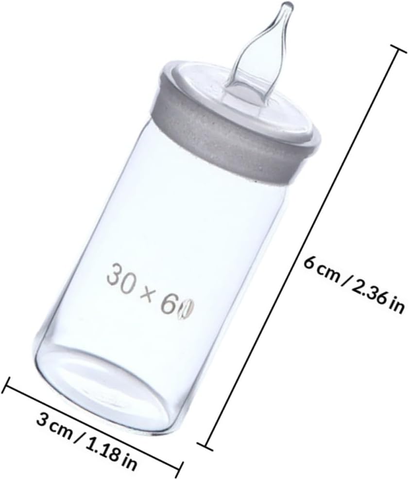 Amosfun 30mm x 60mm Tall Form Weighing Bottle Borosilicate Glass Sample Bottle for Lab Use Sturdy Glass Weighing Dish for Precise Measurements
