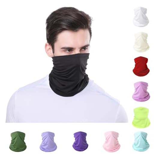 Cache Cou Été en Soie Glace Cool Tour de Cou Frais Respirant Anti-UV Foulard Élastique Facekini Séchage Rapide pour Sport Activité en Plein Air Randonné Cyclisme Moto Pêche Golf Noir