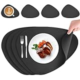Nacail 4er Set Platzsets Abwaschbar, Untersetzer und Tischsets Abwaschbar aus Kunstleder, Platzdeckchen Abwaschbar rutschfest bei Doppelseitigen für Küche Speisetisch, Tischset Kinder
