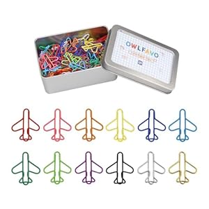 OWLFAVO Büroklammern Flugzeugform, 120 Stück