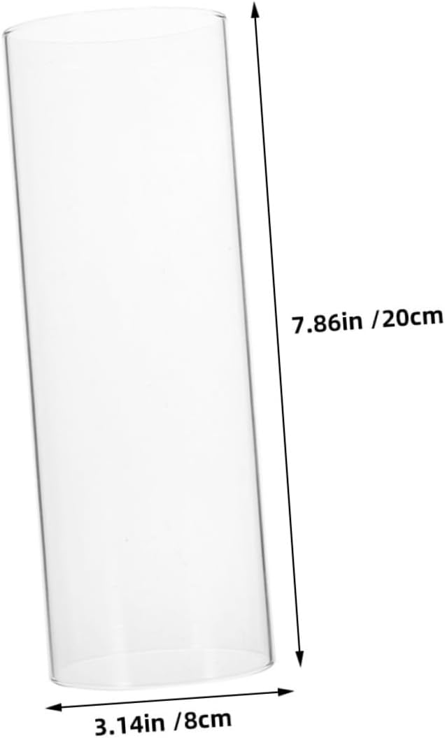 GLEAVI Glass Candle Holder Tube Shade Windproof Cylinder for Open Flame Candles Versatile and Easy to Clean Shade Transparent Design