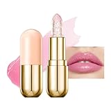 BINGBRUSH Clear Crystal Color Changing PH Lipstick,Rich in Vitamin E for All-Day Moisture,Gold Foil Long Lasting Moisturizer Waterproof Discoloration (03#)