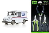 Metal Earth USPS LLV Mail Truck 3D Metal Model Kit and 3 Piece Tool Set Bundle Fascinations