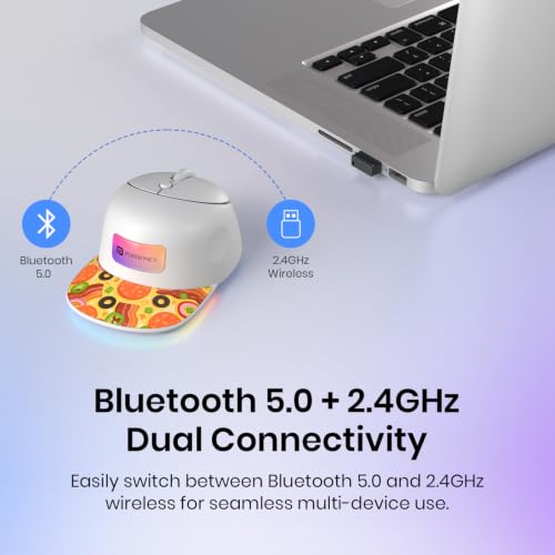 Image of Portronics Toad Cap Wireless Mouse with Bluetooth 5.0 + 2.4GHz Dual Connectivity, Adjustable DPI Upto 2400, Dynamic RGB Lighting, Type-C Rechargeable, 100g (Orange)
