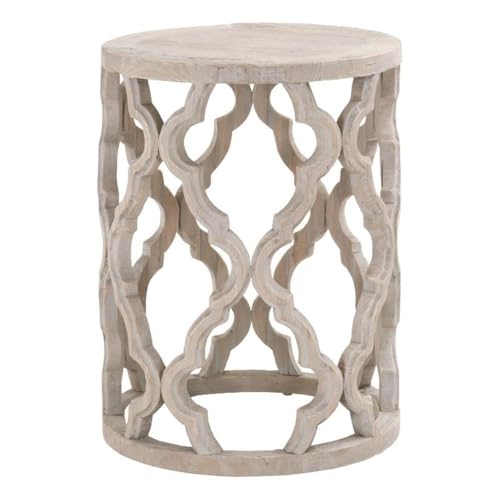 Pemberly Row Contemporary Reclaimed Elm Wood End Table, 23.5"H x