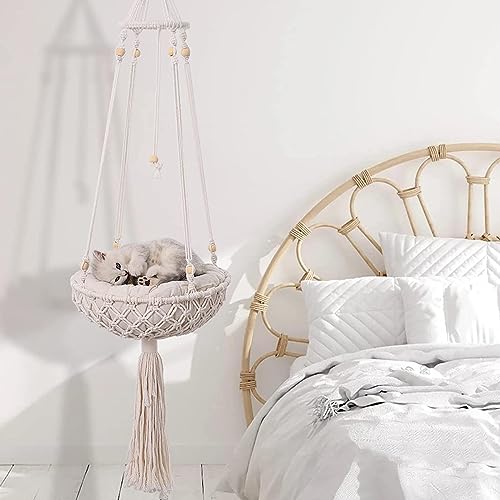 LixronVL Cama de balanço para gatos, cama de rede para gatos com almofada, rede de pendurar para gat