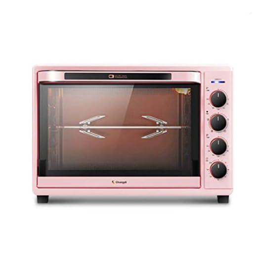 Smarta Retro Brödrostugnar 42l Bänkspis Ugn Med Emaljerad Gjutjärn & Griddle Och Lock Roaster Oven For Pizza Bake Cookie Pink