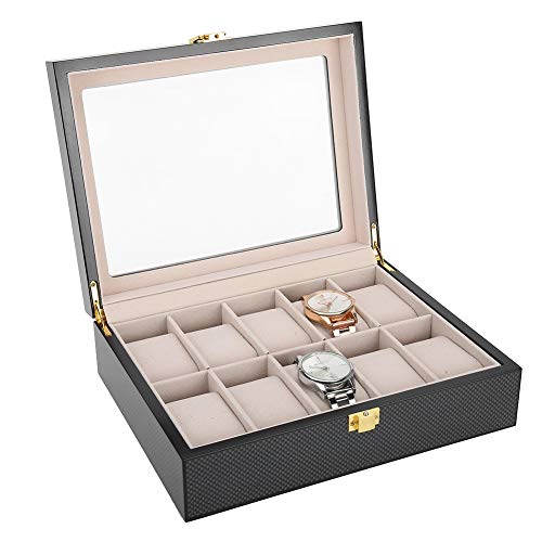 Preisvergleich Produktbild Brrnoo Aufbewahrungsbox für Uhren, 10 Fächer, bemaltes Holz