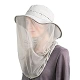 Flammi UPF 50+ Fishing Hat w/Head Net Sun Protection Safari Boonie Hat Cap Outdoor for Men/Women (Li