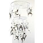 OMA White Dream Catcher, 3D Design with Mosaic Glass and Feathers, Boho Home Decor Bedroom Decoration Gift Large Size - 30" Long x 9" Diameter