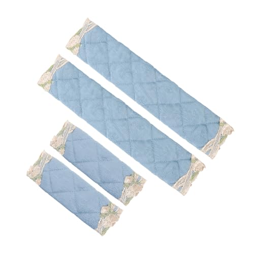 SMASOLO 4 piezas Funda Protectora para Tiradores de Frigoríficos y Electrodomésticos Patrón Floral Decorativo Cubierta Acolchada y Antideslizante para Manijas de Puertas de Cocina