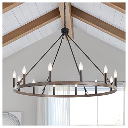 ZJVAIVE 12-Light Black Wagon Wheel Chandelier, 38''Rustic Farmhouse Chandelier,Round Hanging Ceiling Pendant Light Fixture,for Kitchen Island Living Dining Room Bedroom Hallway Entryway Foyer