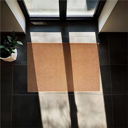 Paillasson grattoir en coco marron brosse à bottes 75x44cm