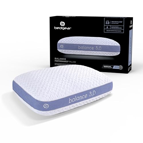 Bedgear Balance Performance Pillow – 3.0 - Moisture Wicking Bed Pillow for All Sleep Positions - Medium Firmness Bed Pillow - Washable Removable Cover – 20