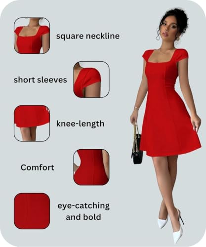 Image of GRECIILOOKS Women's One Piece Dress - Stylish Midi Party Dress for Women | Summer Casual Wear for Events, Date & Evening Look