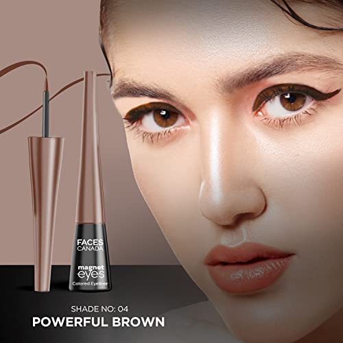 Image of FACESCANADA Magneteyes Color Eyeliner Gel - Powerful Brown,4 Ml|Glossy Finish|24Hr Long-Lasting|Waterproof|Smudgeproof|Precise Application|Intense Color Payoff|Almond Extract & Vitamin E (Pack of 2)