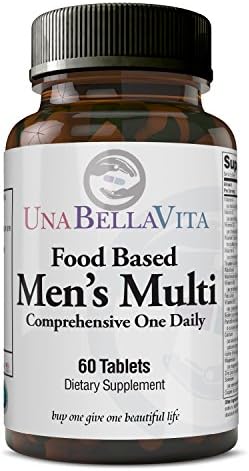 UnaBellaVita |Food Based Men’s Multivitamin | 60 Tablets, One a Day | Made in The USA | Immunity, Brain & Vitality Booster, Phytonutrient Rich, Whole Food Base