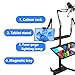 Chbvvik Salon Multifunctional Dual Stands Tattoo Workstation with LED Tattoo Light& Wheels with Universal Wheels Tattoo Equipment for Tattoo Beauty and Hair Salon Studio