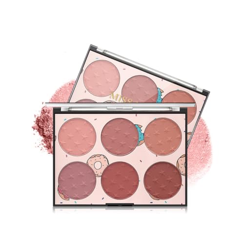 6 Color Face Blush Palette, Matte Palette, Smooth Smudgeable Blush Powder, Contour Highlight Blush Multi-Purpose Palette, Light Luxury Blush Powder (01#, 01#)