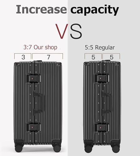 Image of feilario Super Large Aluminum Frame Checked Luggage, Removable Wheels | Zipperless access, PC shell, TSA lock, cup /phone holder and 126L capacity suit dorm moves, moving and long trips