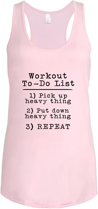 FANNOO Workout Tank Tops for Women-Womens Workout to-Do List Funny Saying Fitness Gym Racerback Sleeveless Shirt