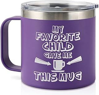 Blumuze Gifts for Mum Dad, Insulated Coffee Cup Travel Mug, Mum Dad Gifts from Daughter Son, Christmas Birthday Mother Day Gifts for Mum Dad, 14OZ Coffee Mug Presents for Parents Mummy Daddy, Purple