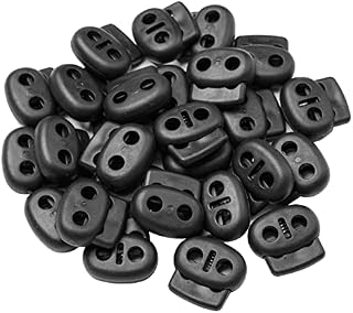 GYGYL 30Pcs Black Plastic Cord Locks, End Toggle Single Hole Spring Stopper Fastener Slider Toggles End, Prefect for Drawstrings, Bags, Shoelaces, Clothing, Paracord, and More