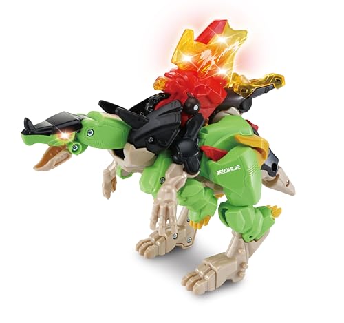 VTech Switch & Go Dinos Armour Up Triceratops Spinosaurus Interactive Dinosaur Toy with Lights & Sounds Effects Transform Dino Into Motorbike For Kids 3 4 5+ Years English Version