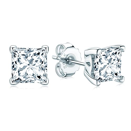 Moissanite Stud Earrings For Men Women 1Ct Emerald Cut Sterling Silver Earring For Womens Mens Earrings Hypoallergenic Piercing Earring Anniversary Birthday Gifts For Her Him Women Men #TOP13