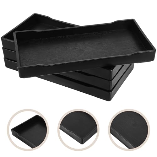 Set de 4 bandejas de almacenamiento de PP negro para organizar el baño 8