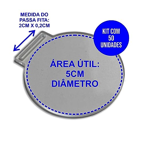 Medalha Acrílico Para Personalizar Transparente Kit 50un