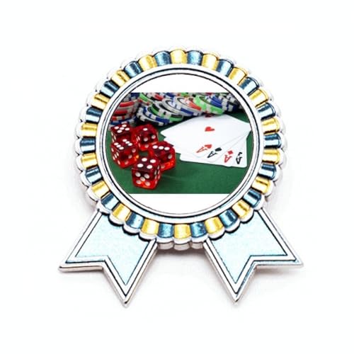 Broche dé de poker photo métal M, épingle de veste originale pour passionné