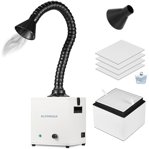 BAOSHISHAN Solder Fume Extractor, 100W Strong Suction Absorber with Washable 3 Stage Filter, 200m³/h Fume Extractor for Laser Engraver Soldering Welding Marking Cover