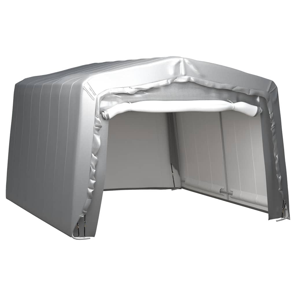 Namiot do przechowywania 370 x 370 cm ze stali szarej, składany domek ogrodowy z PE wodoodporny i odporny na promieniowanie UV, wytrzymała rama ze stali ocynkowanej, aby chronić Twój sprzęt