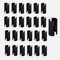 Changyeah Clip-Pack,25 Stück Regalhalterung Regalklammern Gitterrostabdeckung Hülsen,schwarze Drahtregal-Regalschloss-Clips für Pfostenregale mit 2,5 cm Durchmesser