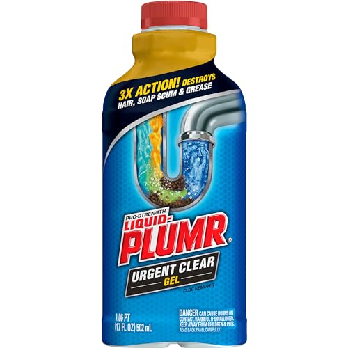 Liquid-Plumr Industrial Strength Urgent Clear, Liquid Drain Cleaner, 17 Ounces - Thumbnail 7