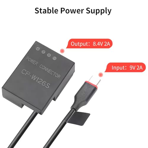 Image of KingMa NP-W126 USB-Type-C Coupler (Only for PD Powerbank Type C Output minimum18W 2Amp) Dummy Battery TC Power Supply Kit Compatible with Fuji X-T2 X-T3 X-T10 X-T30 X-T20 XT100 Live Video Vlog