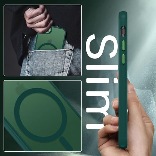 Coque iPhone 8 Plus protection mate verte Magsafe pour éviter les bris