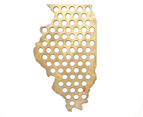 Illinois Beer Cap Holder - Maple Wood - Skyline Workshop - Reduced Price - Great Christmas gift!