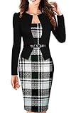Babyonline Women Colorblock Wear to Work Business Party Bodycon One-piece Dress