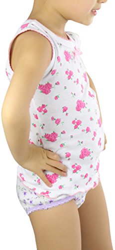 Image of ToBeInStyle Girl's 4 Item Pack 100% Cotton Tank Tops or Spaghetti Strap Camisole Soft Undershirts