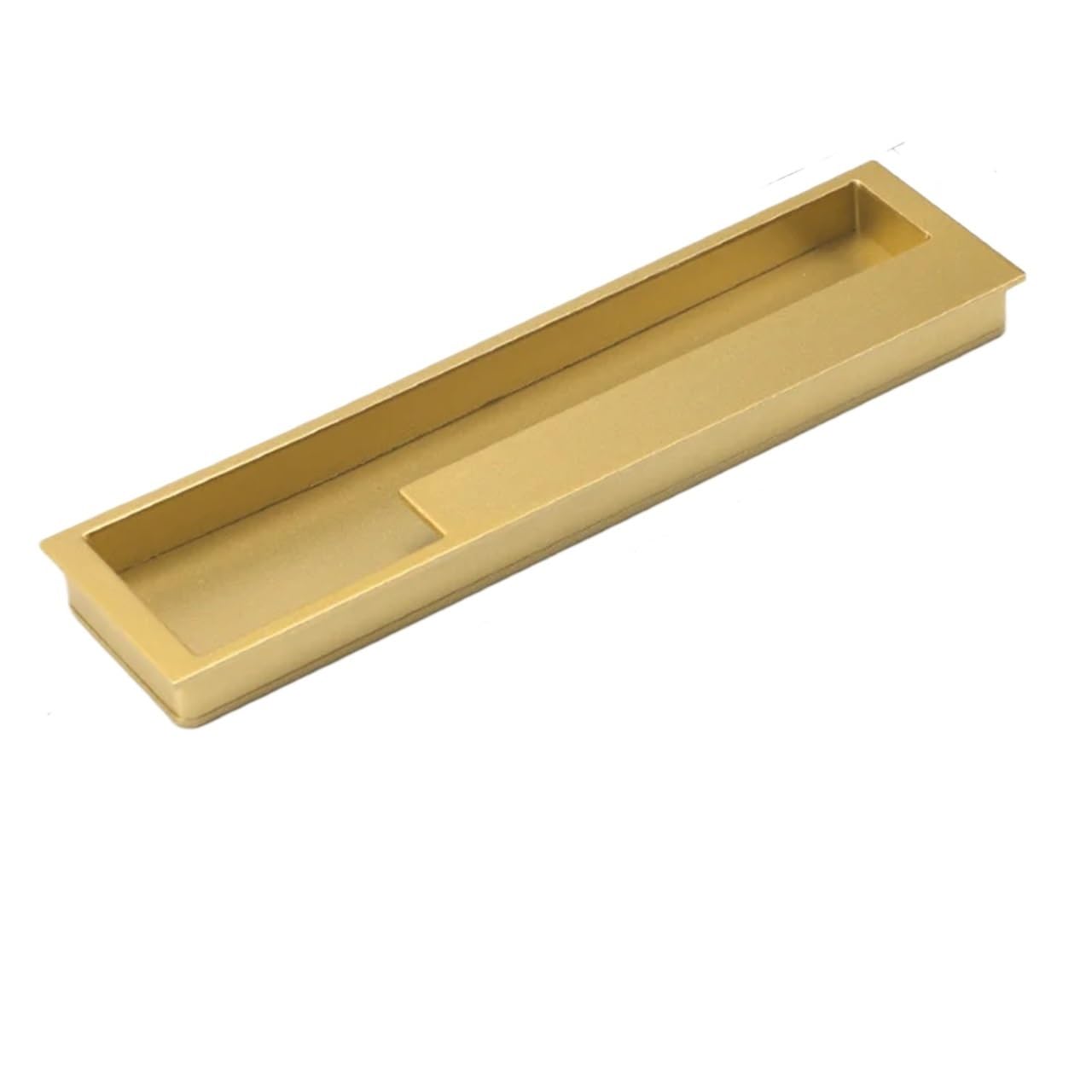 ATEUXOL Recessed Door Handles Embedded Sliding Door Handle with Hidden Screws, Modern Simple Handles for Barn Drawer Cupboard(Gold 192mm Left)